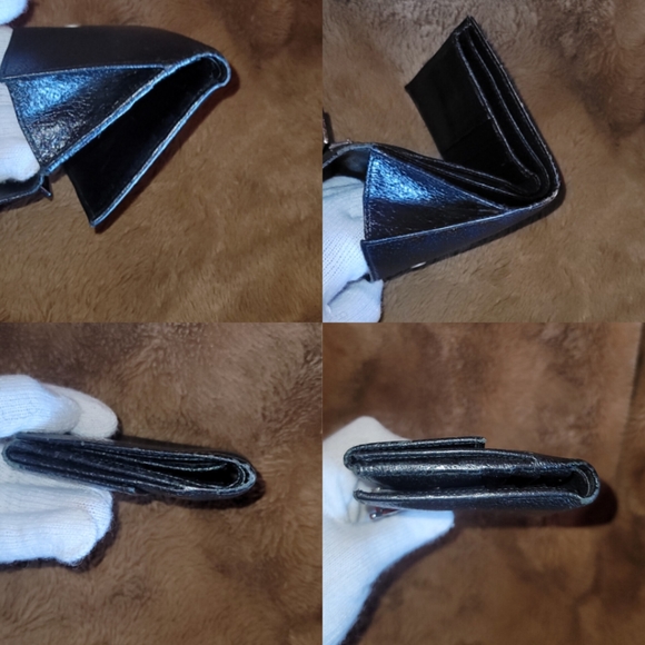 Gucci G Squared Logo Black Pebbled Leather Silver Clasp French Compact Wallet - Picture 7 of 16